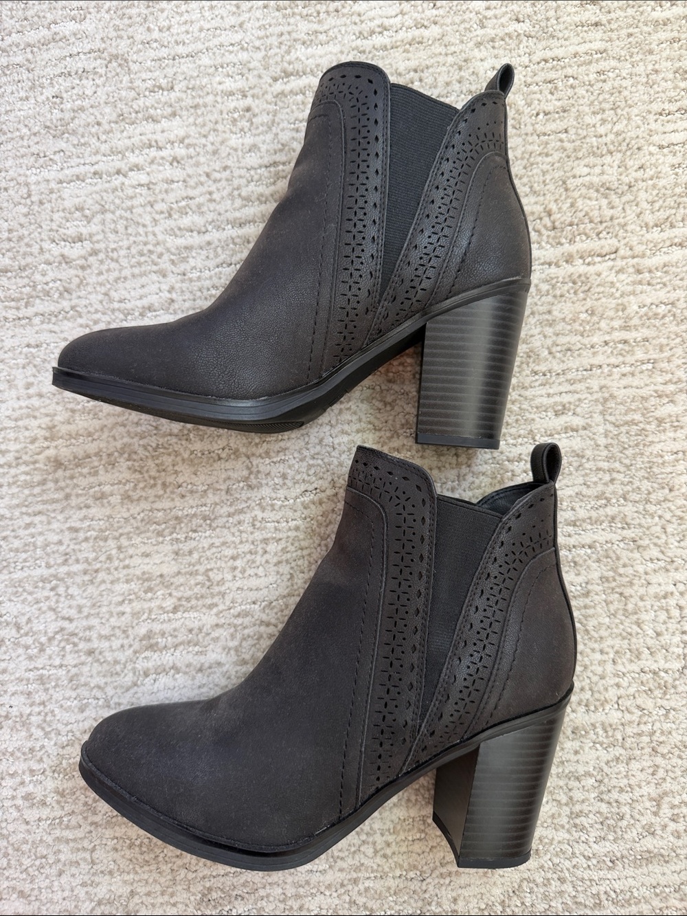MIA Black Perforated Chelsea Ankle Bootie